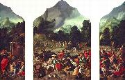 Lucas van Leyden Triptych with the Adoration of the Golden Calf USA oil painting artist